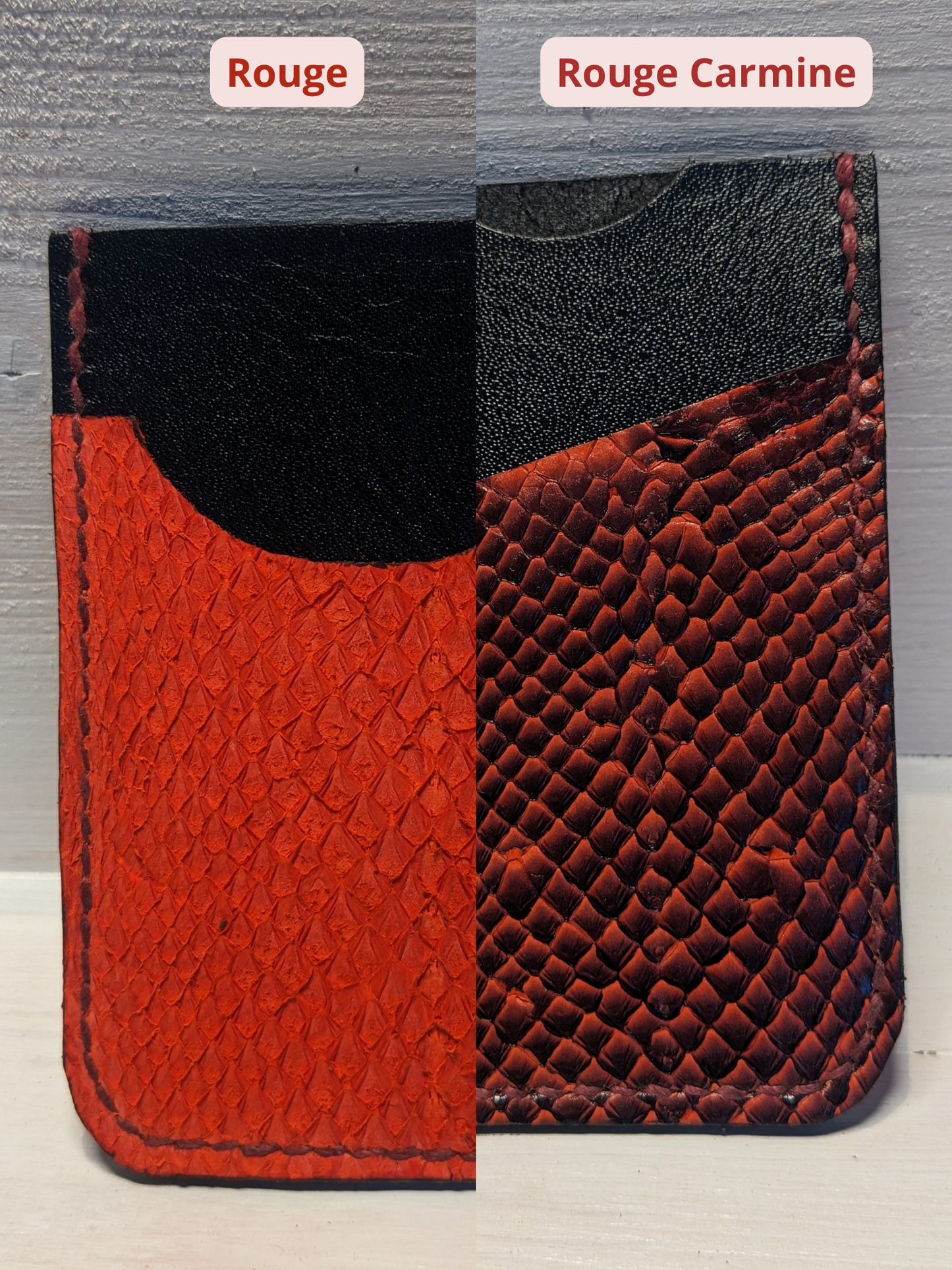 Porte-Cartes en Cuir Tannage Végétal et Cuir Marin Upcyclé