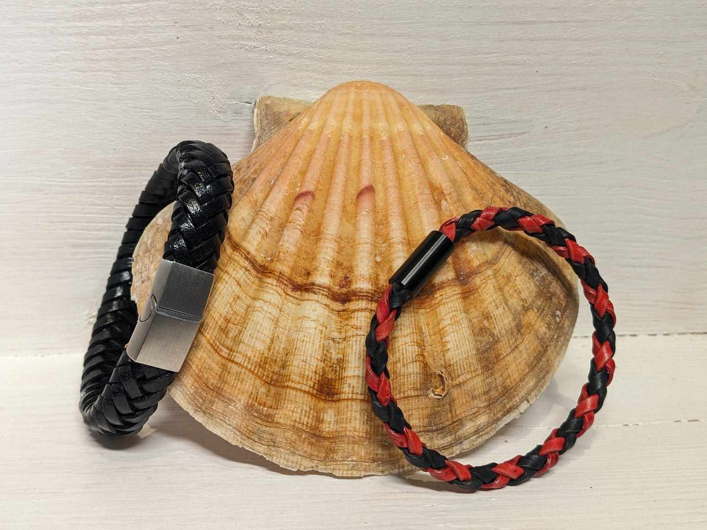 Bracelet tressé en lacet de cuir