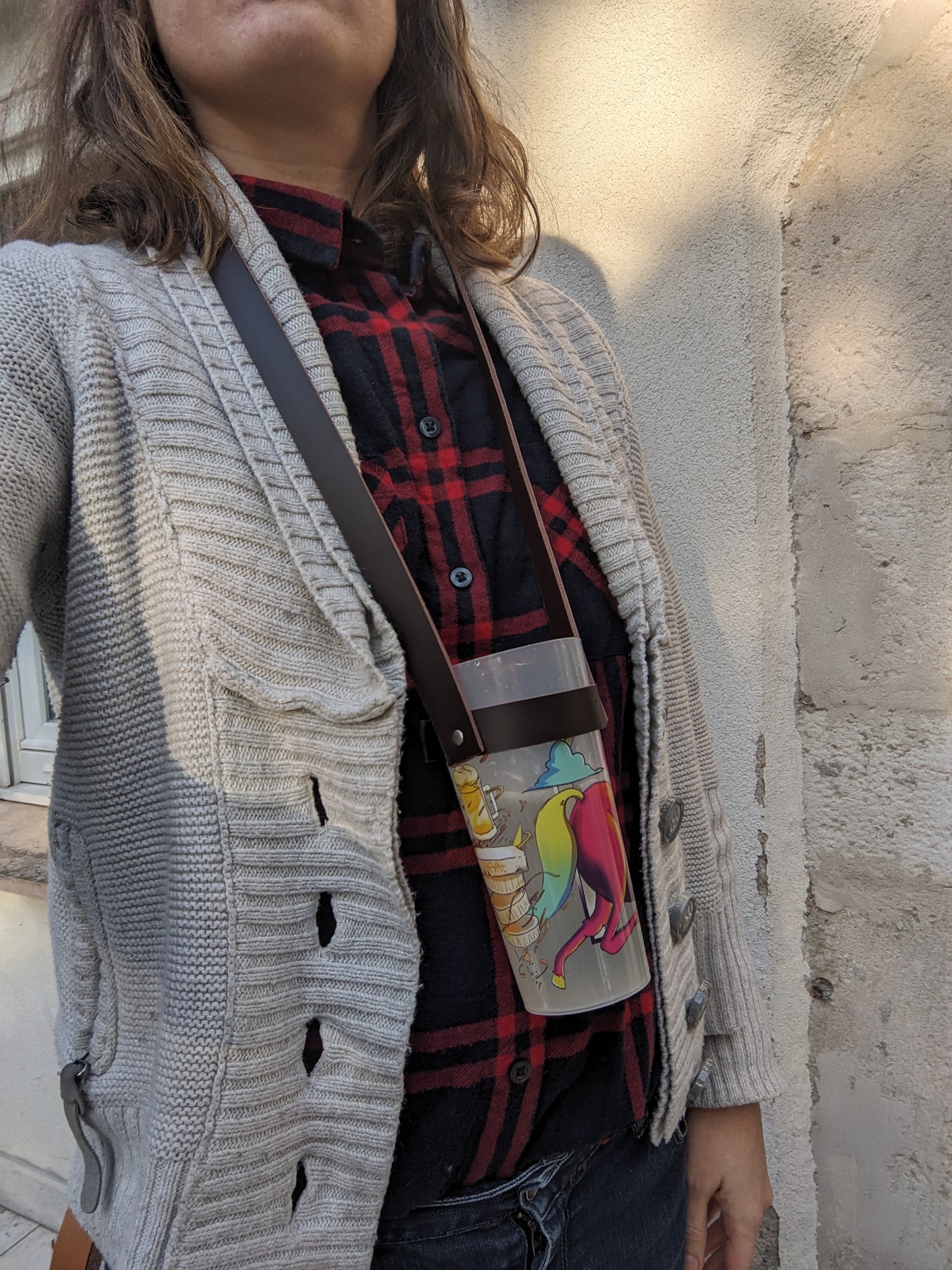 Porte Gobelet en cuir