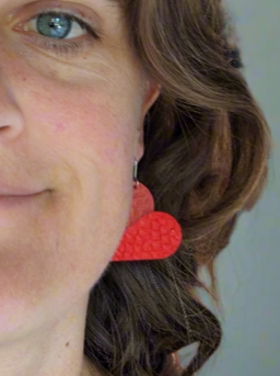Boucles d'oreilles cœur en cuir marin