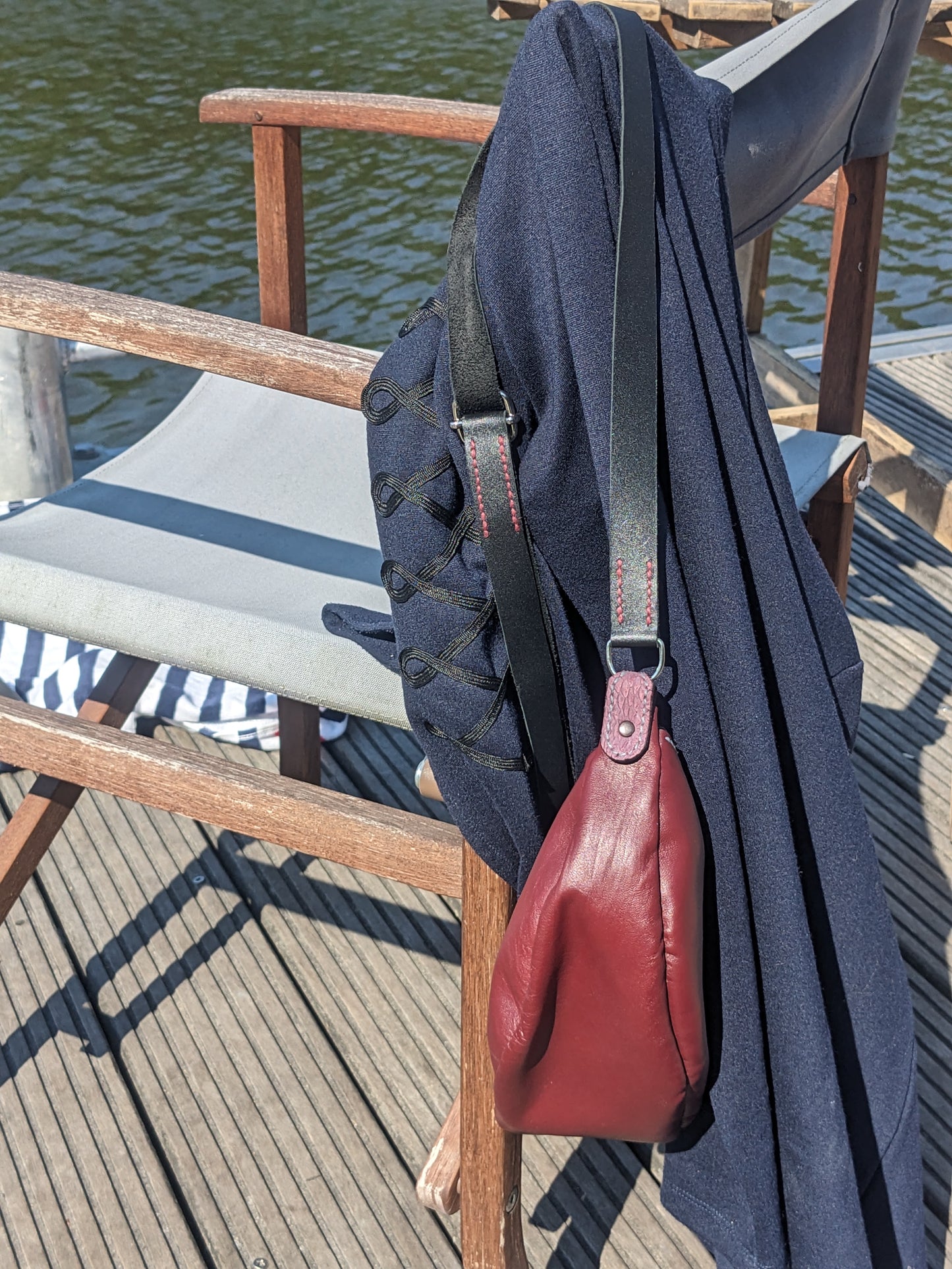 Sac bandoulière en cuir fait main - modèle Ancre