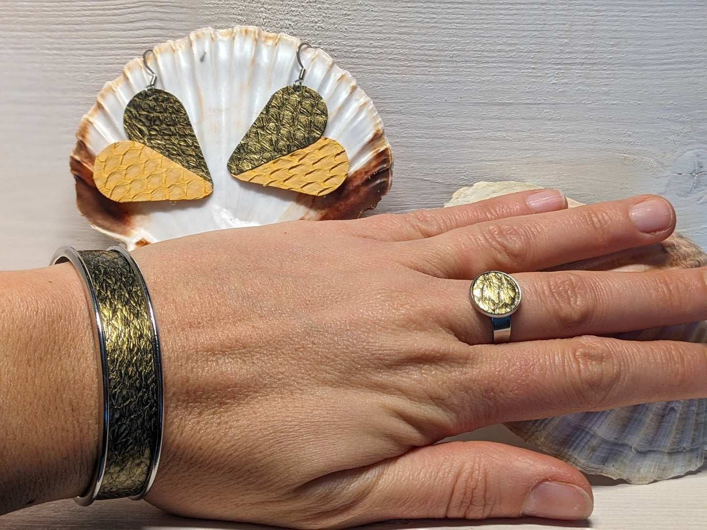 Parure bijoux cuir marin
