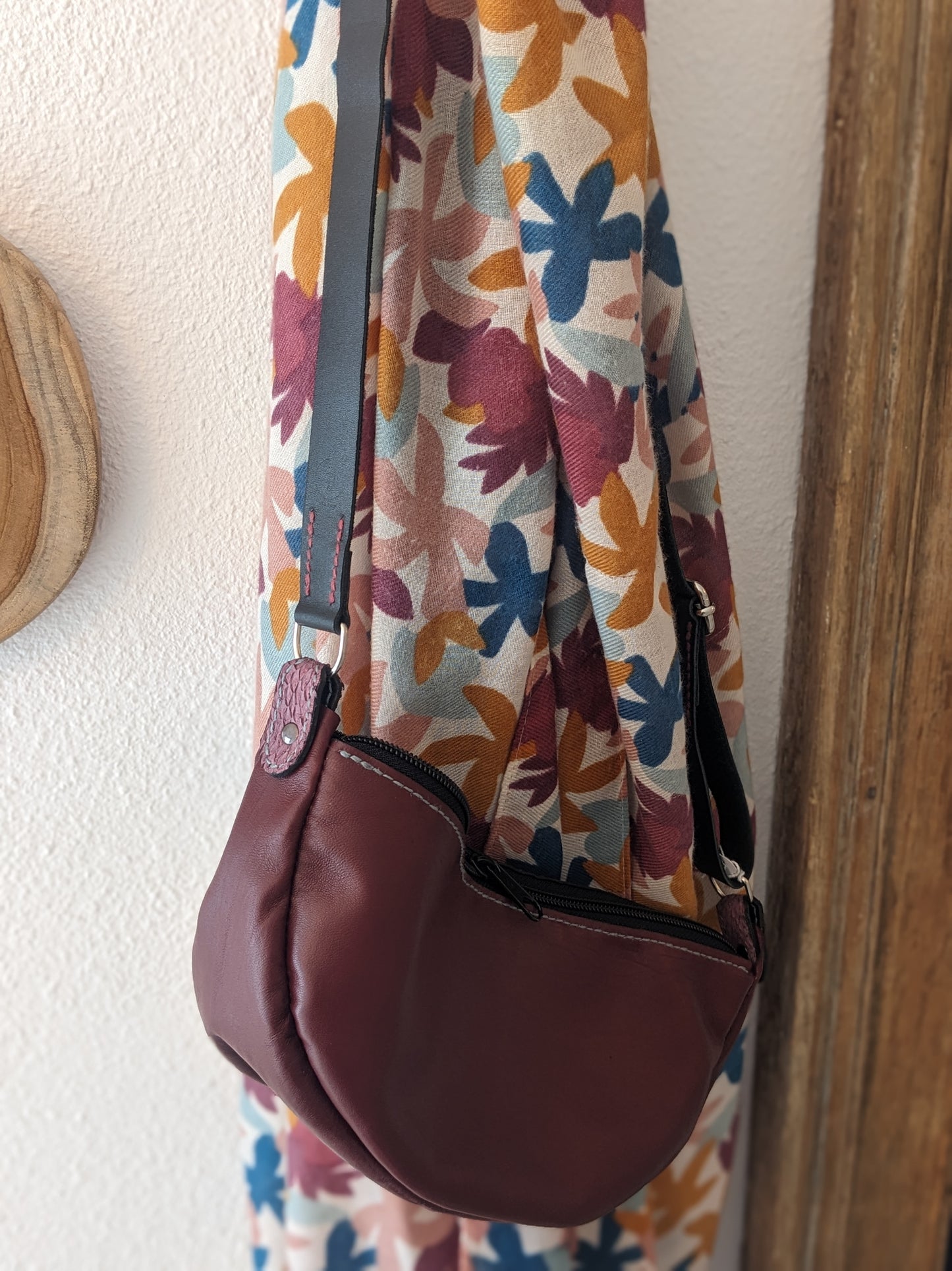 Sac bandoulière en cuir fait main - modèle Ancre