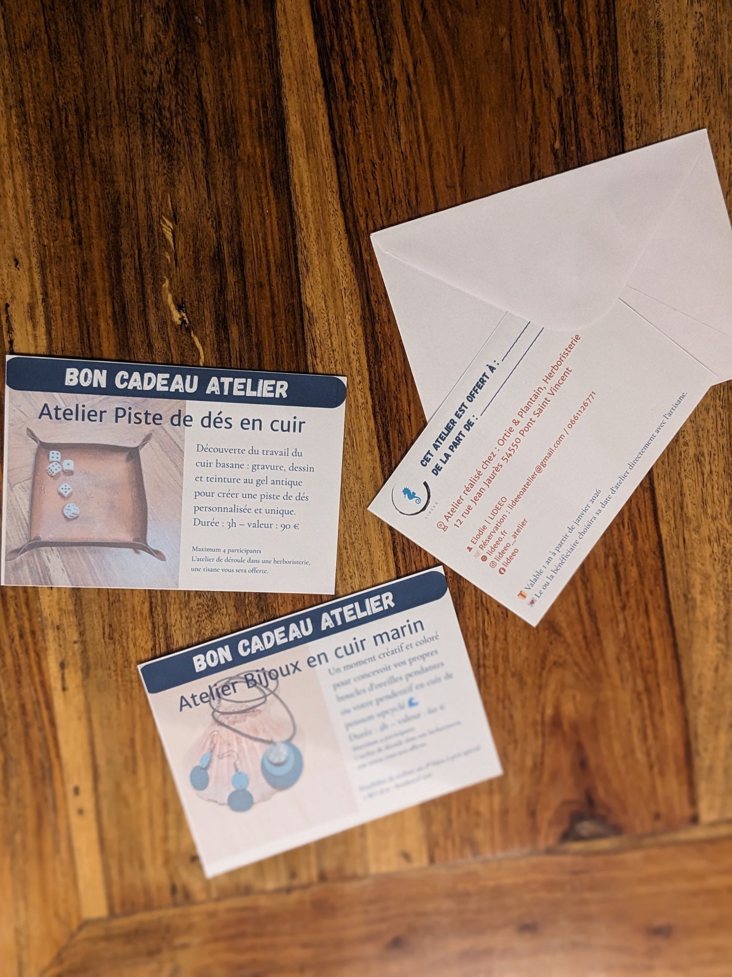 Bons cadeaux ateliers