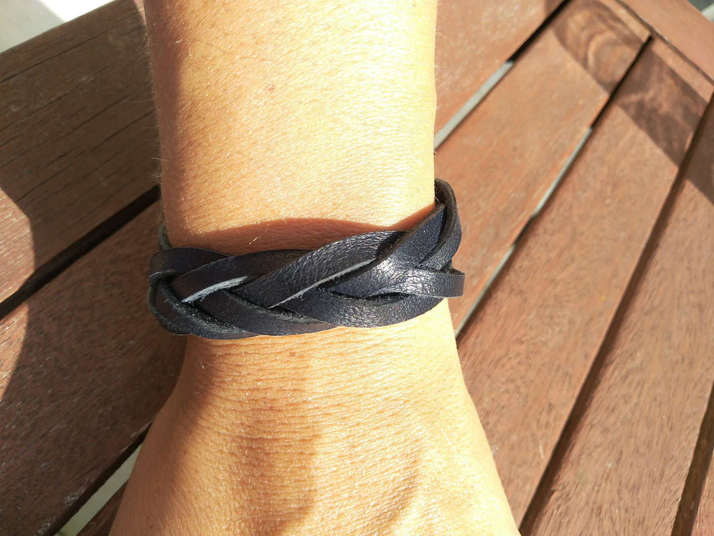 Bracelet en cuir tressé - Modèle unisexe