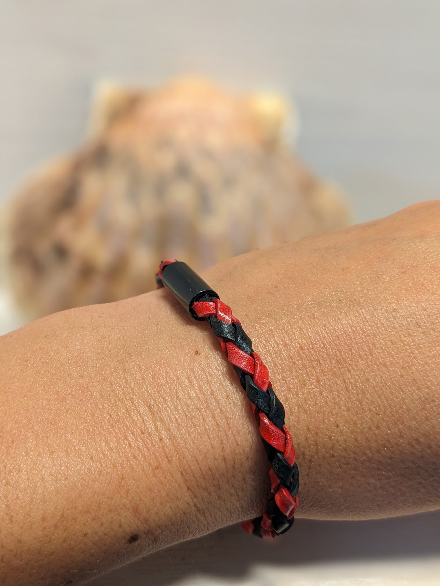 Bracelet tressé en lacet de cuir