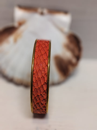 Bracelet manchette cuir marin upcyclé