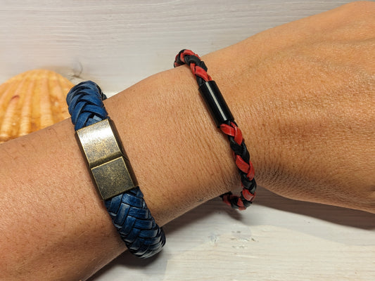 Bracelet tressé en lacet de cuir