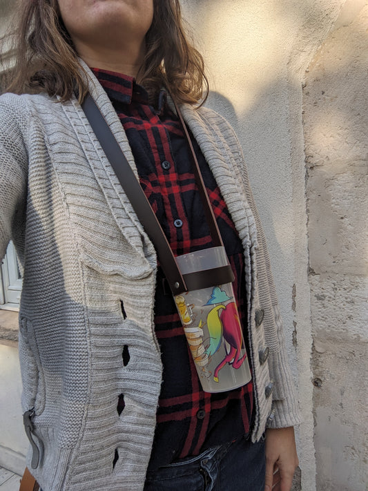 Porte Gobelet en cuir