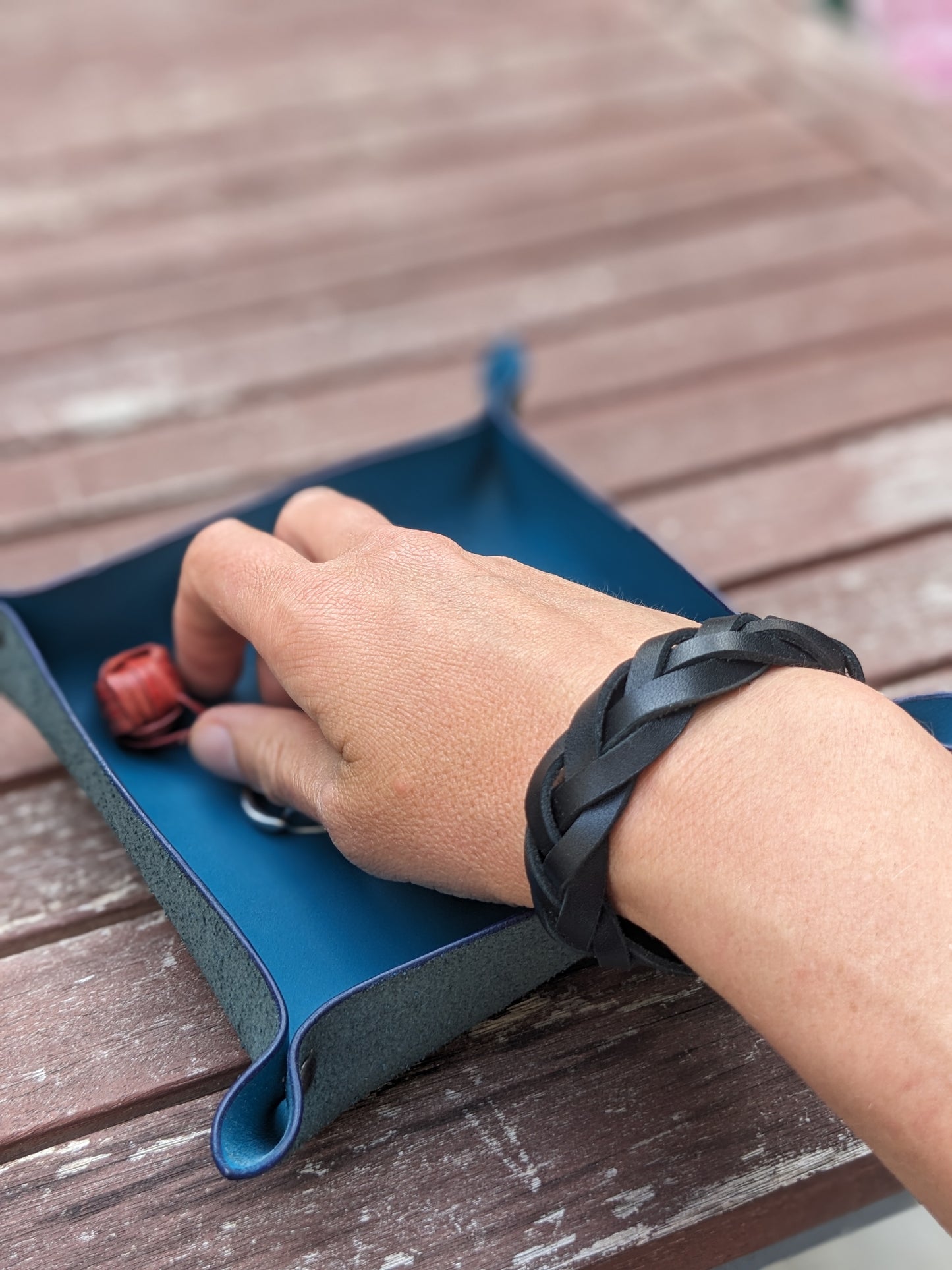 Bracelet en cuir tressé - Modèle unisexe