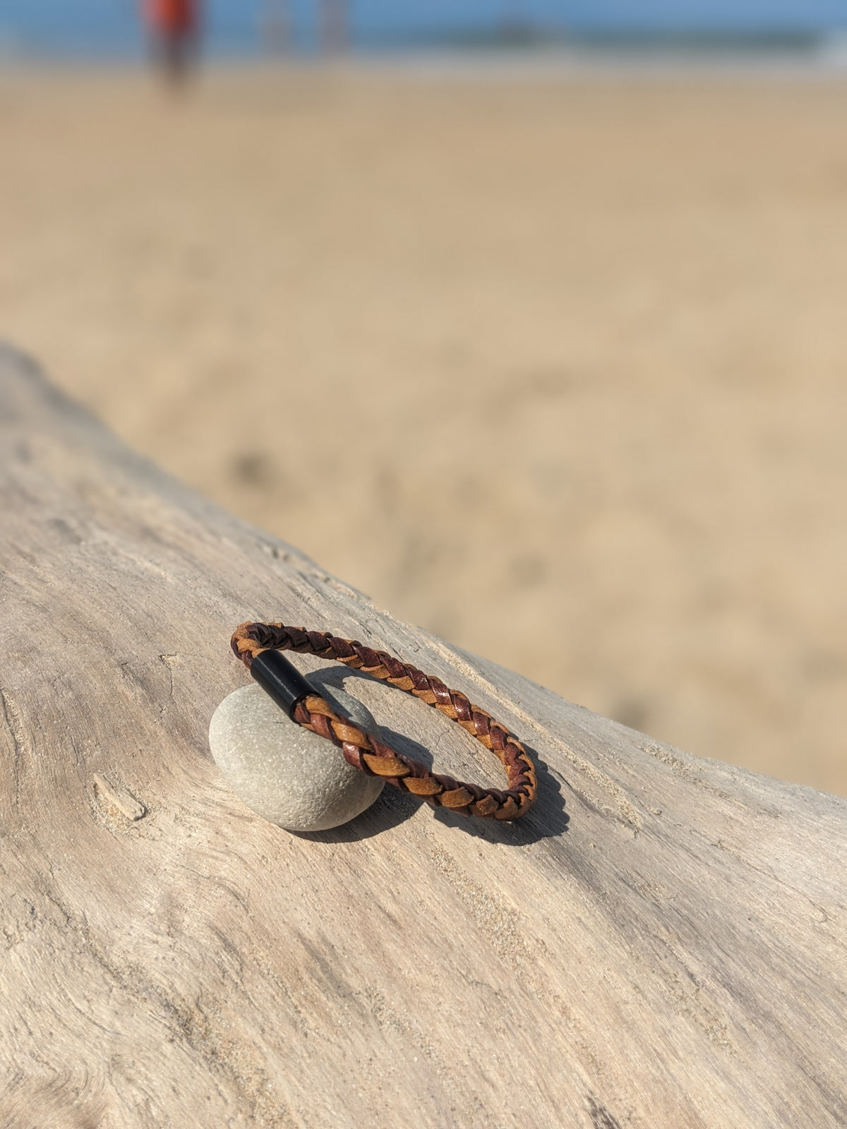Bracelet tressé rond en lacet de cuir