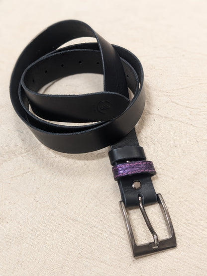 Ceinture en cuir tannage végétal passant cuir marin