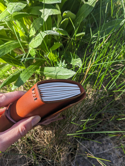 Carnet  artisanal en cuir pleine fleur - rechargeable et nomade