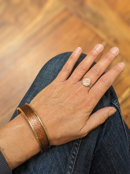 Parure "Eclat d'Automne" – Bijoux en cuir marin cuivré, laiton doré et acier inoxydable