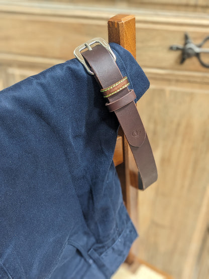 Ceinture en cuir tannage végétal passant cuir marin