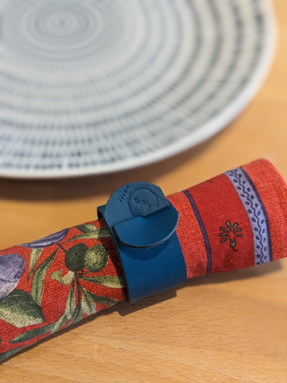 Rond de serviette en cuir personnalisable - cadeau invité mariage