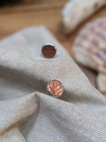 Parure "Eclat d'Automne" – Bijoux en cuir marin cuivré, laiton doré et acier inoxydable