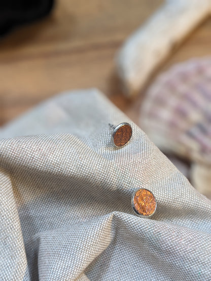 Parure "Eclat d'Automne" – Bijoux en cuir marin cuivré, laiton doré et acier inoxydable