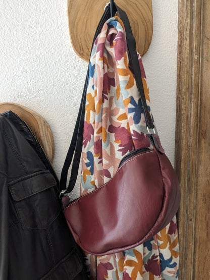Sac bandoulière en cuir fait main - modèle Ancre