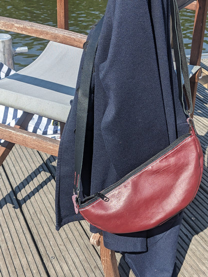 Sac bandoulière en cuir fait main - modèle Ancre